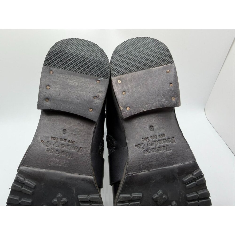 Vintage Foundry Co. Biker Bobbi Boots Women 8 Black Chunky Ankle Combat Shoes - Picture 13 of 16